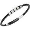 Breil Gioiello TJ3374 collezione WANDERLUST, BRACCIALI da UOMO in PELLE E ACCIAIO colore ARGENTO, NERO misura UNICA con SENZA PIETRE