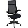 HOMCOM Sedia da Ufficio Ergonomica Girevole in Rete con Supporto Lombare Braccioli Ribaltabili Poggiatesta Basculante Nero | Aosom Italy