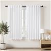 KOUFALL White Short Curtains for Kitchen Bedroom Small Window,Sheer Privacy Linen Mini RV Curtains for Camper Windows,45 Inch Length