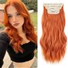 Samtress Extension per capelli con clip, 40,6 cm, colore rosso arancione, 4 pezzi, extension per capelli lunghi ondulati, in fibra sintetica, per donne (#350)