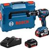 Bosch Professional 06019H5300 - Trapano a Percussione Gsb 18V-55, 2X4.0Ah Batterie + Caricatore, Sistema a 18 Volt, Diametro Foro in Muratura: 10 mm, in Valigetta L-Boxx, 18 V, Blu