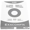 EXACOMPTA - Cartoncini a quadretti, formato A4, 205 g/m², 100 pezzi, colore: Bianco