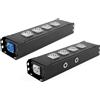 ADAM HALL POWERBOX NERO CIABATTA ALIMENTAZIONE PALCO POWERCON INGRESSO POWER TWIST IN BLU USCITE 4 20AMP POWER TWIST OUT GRIGIO LOOP 20A POWER-OUT GREY