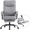 MZLEE Sedia da ufficio ergonomica, sedia da scrivania, sedia direzionale, sedia per computer, ergonomica con poggiapiedi e schienale regolabile 90-135° per ufficio a casa, grigia, in tessuto, 150 kg