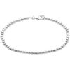 Silverly Bracciale a Catena con Palline da 3mm per Donna in Argento Sterling 925 | Bracciale con Perline Impilabili e Chiusura a Moschettone