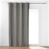 Douceur d'Intérieur Wooly Tenda con Occhielli, 140 x 240, Tessuto bouclè, Tinta Unita, Grigio