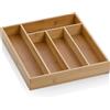 kela portaposate in bambù per cassetti 30 x 34 x 5 cm, inserto per cassetti con 5 scomparti, KALMA, organizzatore per cassetti da cucina