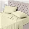 Utopia Bedding - Set Lenzuola Letto Matrimoniali 4 Pezzi 150x200 cm - Spazzolata Poliestre di Microfibra - Oeko-Tex Certificato - Lenzuolo con Angoli, Lenzuolo Piatto e 2 Federe 50x75, Avorio
