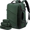 LOVEVOOK Zaino Da Viaggio Borse Da Cabina Aereo Per Easyjet Ryanair Bagaglio A Mano Uomo Donna Porta PC 17,3 Pollici 40 Litri Grande Trekking Travel Bag Verde Scuro