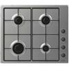 Candy CHW6LBX Piano cottura, Gas, 4 zone, Inox, Inox/Lamiera, L x P x A (mm): 595X510X8