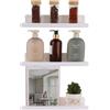 ASelected Mensola da parete, set di 4 mensole da bagno, 30 cm, decorazione per la casa, bianco
