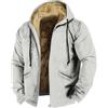 BIISDOST Winter parka - Piumino da uomo in pelliccia calda, in pile con colletto alto, spesso, morbido, vestibilità normale, trapuntato, taglie grandi, giacca termica, grigio., 4XL
