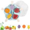 LUMOOM Stampo per ghiaccio sul gambo, in silicone, 5 celle, per bambini, adulti, frutta fatta in casa, forma di animali, mini pirottini per gelato con coperchio, barrette di cioccolato fai da te (blu)