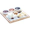 Lacor - 61040 - Tagliere in Bambù Naturale, 3 Ciotole, Vassoio da Portata, Base in Marmo, Ideale per Presentare e Servire Piatti e Antipasti, Facile da Pulire, Misure: 28x28x4 cm