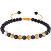 Jewboo Cavigliera in ossidiana naturale/pietra lavica con diffusore di oli essenziali, allevia l'ansia e lo stress, cavigliera da donna, con perline da 6 mm, gioiello da piede con perline (citrino)