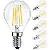 LVWIT Lampadine LED E14 Luce Calda 2700K, Lampadina 4W Equivalenti a 40W, 470LM, Lampadina LED Filamento G45 Stile Vintage Retrò, Risparmio Energetico, Non Dimmerabile, Pacco da 6 Unità