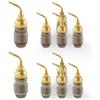 Nakamichi FanLock Excel placcato oro 24 carati 2mm Pin Spine a banana connettore, 10 AWG - 18 AWG spessore 4mm, per cavo amplificatori di altoparlanti, Hi-Fi Connessione rapida, 10 pezzi (5 paia)