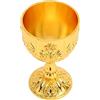 BAOFUYA Bicchiere da Vino in Rilievo in Metallo Calice da Vino Vintage Calice da Vino Reale Medievale Fatto a Mano di Piccole Dimensioni Bicchiere da Vino per Bar, Casa (Oro)
