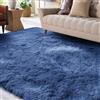 XSIVOD Tappeto Salotto 200x230 Tappeto Camera da Letto Moderno e Morbido per Soggiorno a Pelo Alte Lavabile Fluffy Uni Effetto Pelliccia Senza Tempo Elegante Antiscivolo Facile da Pulire, Blu cobalto