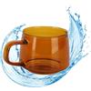 lvifloae Tazza da caffè trasparente 250ML Tazza in borosilicato Vetro Tè Acqua Tazza da latte con manico Succinite per caffè Cereali Yogurt Bevanda (Ambra)