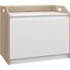 HOMCOM Cassapanca in Legno Moderna con Schienale e Vano Contenitore, 62.4x40x51.5cm, Bianco|Aosom