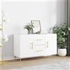 HETFTJN Credenza, Mobile Piccolo Vetrinetta Espositiva Mobile Camera Da Letto Madia Alta Adatto per Bagno Balcone Ingresso Ufficio Bianca 100x36x60 cm in Legno Multistrato