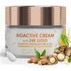 Green idea - Crema Viso con Oro 24 K - Skin care Antirughe Antiage Idratante - Pelle matura - Burro di karité, Enotera, Mandorle, Macadamia - particelle d'oro - Viso Pelle Mixta Secca - 50ml