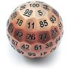 BESCON DICE Bescon Solid Metal 100 Sided Dice, Game Dice D100, Giant Polyhedral Metal 100 Sides Dice 50MM in Diameter (1.97in), Ancient Copper