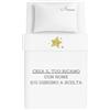 MAYRA Lenzuola Corredino, Asilo Nido Personalizzato per Neonato, Bambino | Set Lenzuolo e Federa | Carrozzino, Culla, Lettino | Ricamo Nome | Made in Italy (Bianco, Set Completo Culla/Lettino)