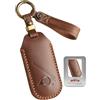 ontto Custodia per chiavi retrò in pelle, compatibile con BMW Mini Countryman U25 Cooper One Aceman 2023 2024 2025 2026, cover telecomando per chiavi auto, custodia portachiavi, accessori, marrone