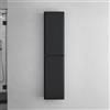 doporro Colonna Bagno Sospesa Mobile Alto da Bagno Idrorepellente con 2 Ante, Armadietto Salvaspazio in MDF, Colore Nero, 35x20x150 cm - Lucca