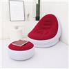 Leapiture Sedia Gonfiabile Air Chaise Lounge con Pouf per Giochi da Campeggio, Pausa Pranzo e Feste in Giardino - Goditi il Sole (Rosso)