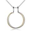 HUKKUN Anello porta anello nencklace argento Sterling cuore/cavallo scarpe anello di fidanzamento collana Keeper per donna, 4-12, Argento sterling