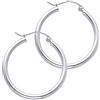 PRINS JEWELS Creolen Orecchini a cerchio in oro bianco lucido 585, 14 carati - larghezza 2 mm - dimensione a scelta, Oro bianco, cod. CR14W-2
