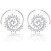 Diamond Treats Orecchini a Cerchio a Spirale in Argento Sterling 925, Orecchini a Cerchio Grandi in Argento 925, Orecchini a Spirale dal Design Intricato in Stile Tribale Vintage.