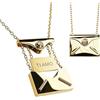 Zinello Design Collana donna placcata oro 18K, ciondolo a busta con messaggio «Ti amo», zircone naturale, catena regolabile 45+5 cm - Idea regalo San Valentino/compleanno - Scatola regalo - TILOVE