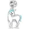 GNOCE Anima Divina e Spirito Ciondolo Unicorno in Argento Sterling 925 Adatto a Braccialetti/Collane
