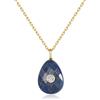 COAI Collana da Donna in Acciaio Inox Placcato Oro con Ciondolo Goccia di Lapislazzuli Pietra Naturale, Collana Lapislazzuli da Donna