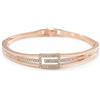 Avalaya Delicato braccialetto con fibbia in cristallo austriaco in metallo color oro rosa, lunghezza 18 cm