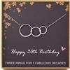 MADAOGO Regalo per 30° compleanno da donna, collana in argento Sterling 925, collana per 30° compleanno, 3 collane a cerchio infinito ad incastro
