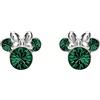 Disney Orecchini in argento sterling con pietra portafortuna di maggio, Minnie Mouse, Argento sterling