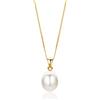 OROVI Collana Donna Oro Giallo 14KT Collana con Ciondolo con Perla Coltivata 45 cm, gioiello anallergico confezionato in un elegante astuccio portagioie