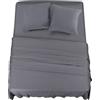 Utopia Bedding - Set Lenzuola Letto Matrimoniali 4 Pezzi 160x200 cm - Spazzolata Poliestre di Microfibra - Oeko-Tex Certificato - Lenzuolo con Angoli, Lenzuolo Piatto e 2 Federe 65x65, Grigio