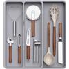 Lifewit Portaposate da Cassetto, Organizer Espandibile da 2 a 3 Scomparti, Divisorio per Cassetti, Organizer Cucina in Plastica Grigio