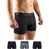 Glance Underwear Premium Bamboo Boxer da uomo (confezione da 3) - traspirante - morbido come la seta - mutande da uomo in bambù con elastico in vita e senza etichetta fastidiosa per un comfort
