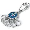 TROIKA TB-KYR01-A185 - Portachiavi con moschettone - 6 anelli intercambiabili - Angelo custode - Regalo per principianti - Metallo lucido - Cromato - Blu Originale, Blu/multicolore., 6 Ringe