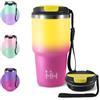 KollyKolla Termo 600ml, Termo in Acciaio Inossidabile con Doppia Pared Aislante, Privo di BPA, Riutilizzabile, Tazza Termica Portatile a Doppia Pared con Coperchio, per Ciclismo, Ufficio, Caffè, Palestra