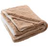 Douceur d'Intérieur Foxy Plaid, 180 x 220 cm, Simil Pelliccia e Sherpa, Sabbia