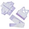 MJGkhiy 3 Pezzi Completo Sportivo Abbigliamento Palestra Tuta Donna Sportiva Completa Elastici Manica Lunga Zip Giacca Corta e Vita Alta Leggings Push Up e Reggiseno Set Yoga Ginnastica Sport Tute