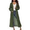 Generic Camicetta alla moda per le donne maglione cappotto cardigan sottile lungo grande tasca divisa cappotto donna nuoto, Verde, 52